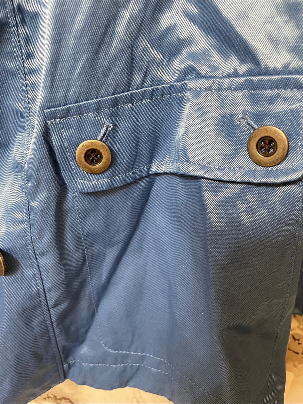 Ruby Rd. Shiny Light Blue Cropped Utility Jacket - Picture 3 of 12